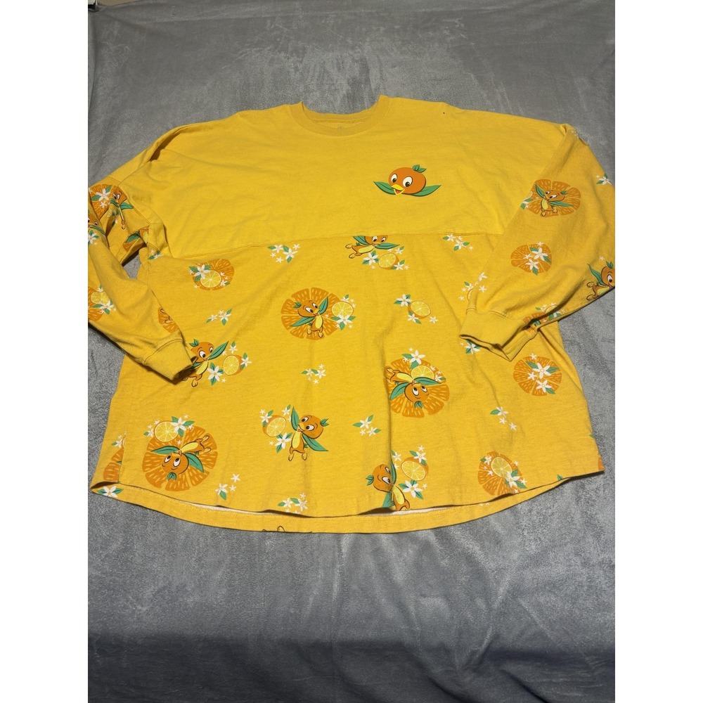 Disney Orange Bird Shirt Womens XXL Yellow Spirit Jersey Long Sleeve Tee